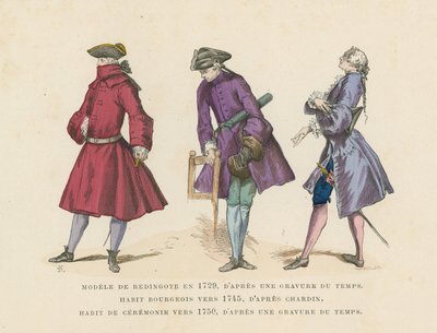 Modas de hombres franceses, siglo XVIII de French School