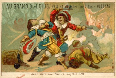 Comandante naval francés y corsario matando a un almirante inglés, 1694 de French School
