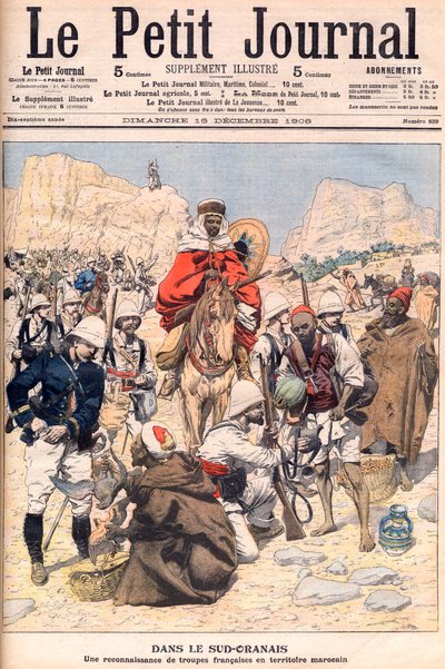 Expedición de reconocimiento francesa en el sur de Marruecos Ilustración para Le petit Journal, diciembre de 1906 de French School