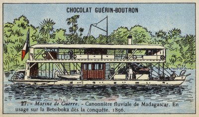 Cañonera fluvial francesa en Madagascar de French School