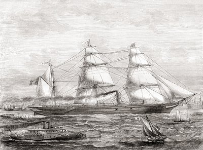 Transatlántico francés a vapor Pereire (1866-1888), de Les Merveilles de la Science, pub.1870 de French School