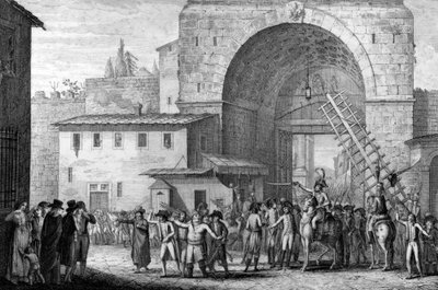 Tropas francesas entrando en Florencia en 1799 - Tropas francesas entrando en Florencia por la Puerta de San Gallo en 1799 de French School