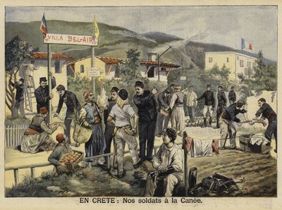 Tropas francesas en Chania, Creta, 1897 de French School