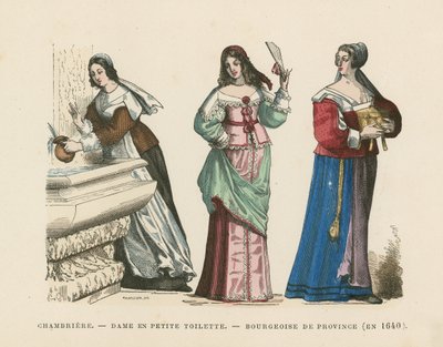 Trajes de mujeres francesas, siglo XVII de French School