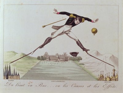 De alto a bajo... o las causas y los efectos, caricatura de la política exterior de Napoleón, c.1814 de French School
