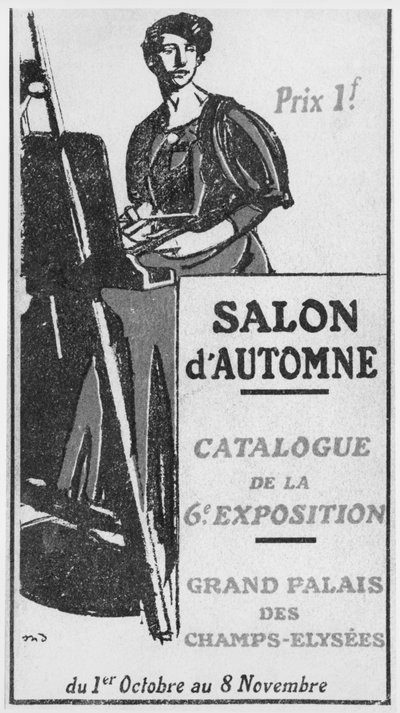 Ilustración de la portada del catálogo para el 6º Salón de Otoño en el Grand Palais, París, 1908 de French School