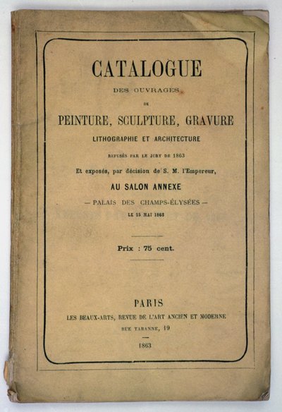 Portada del catálogo para el Salón de los Rechazados, 1863 de French School