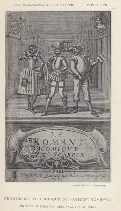 Frontispicio alegórico del Romant Comique (litografía) de French School