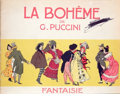 Portada de la partitura de La Bohème de Puccini, principios del siglo XX de French School