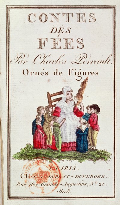 Frontispicio de una edición ilustrada de los Cuentos de Hadas por Charles Perrault (1628-1703) 1808 de French School