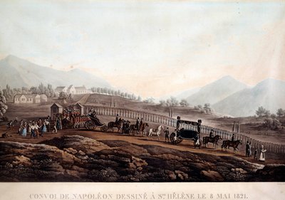 Convoy funebre de Napoleón I (1769-1821) a Sainte Helene el 8/05/1821 Grabado hacia 1830 Ile d