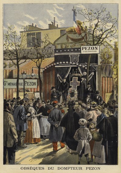 Funeral del entrenador de animales francés Jean-Baptiste Pezon, París, 1897 de French School