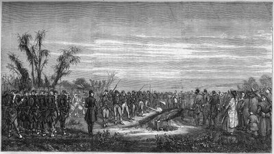 Funeral del General Edouard Collineau (1810-1861) en Tsien Tsin (China), 15 de enero de French School
