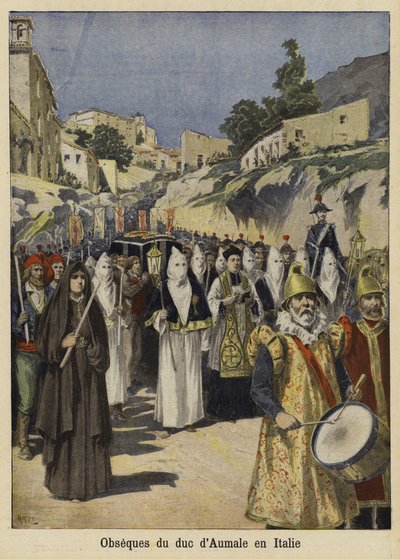 Funeral del Duque de Aumale, Italia, 1897 de French School