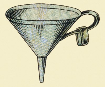 Embudo. Grabado en "ABC irrompible en lienzo barnizado". A. Capendu, editor, París, finales del siglo XIX. Librería infantil ilustrada. 8 páginas. Dim: 21,5x18cm de French School