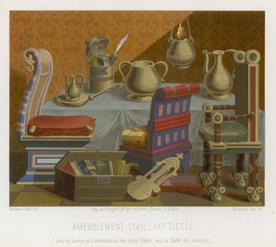 Muebles y objetos del siglo IX de French School