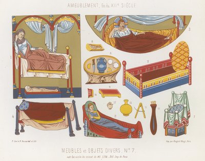 Muebles y varios objetos del siglo XII de French School