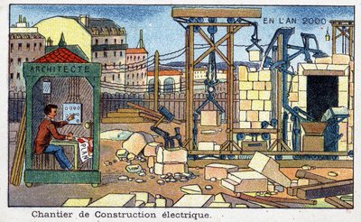 Días futuros: Una visión del siglo XIX del año 2000 - Sitio de construcción eléctrica de French School