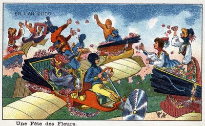 Días futuros: Una visión del siglo XIX del año 2000 - Serie “En el año 2000”: una fiesta de flores - Cromolitografía de Villemard de French School