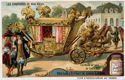 Carruaje de gala de Luis XIV - cromolitografía de Liebig, principios del siglo XX de French School