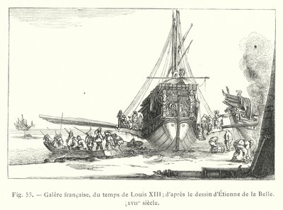 Galera francesa, del tiempo de Luis XIII; según el dibujo de Etienne de la Belle, siglo XVII de French School