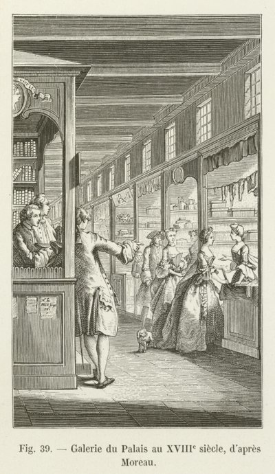 Galería del Palacio en el siglo XVIII, según Moreau de French School