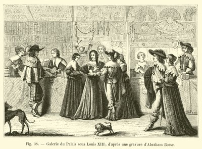 Galería del Palacio bajo Luis XIII, según un grabado de Abraham Bosse de French School