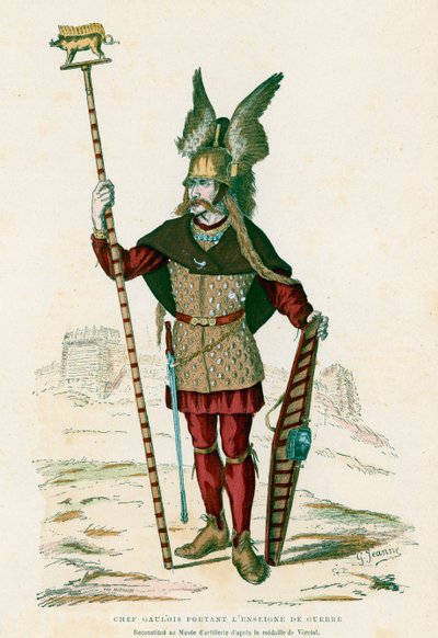 Jefe galo llevando las insignias de guerra de French School