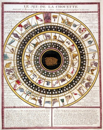Juego del búho, imagen de Epinal del siglo XIX de French School