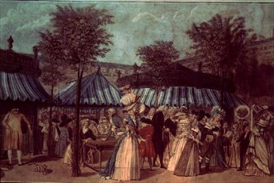 Garden Walk en el Palais Royal, París, c.1810 (litografia en color) de French School