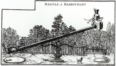 Sube y baja de jardín en Rambouillet, de Details des Nouveaux Jardins a la Mode por George Louis le Rouge, publicado en 1775-78 de French School