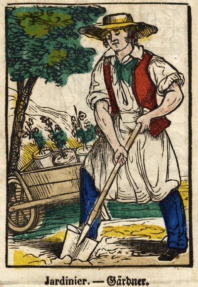 Jardinero; Serie sobre oficios, imagen de Epinal del siglo XIX de French School
