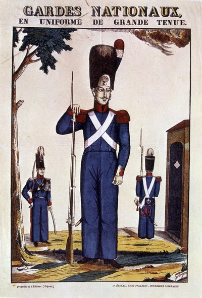 Guardias nacionales en uniforme de gran gala - imagen de Épinal por Georgin, ed. Pellerin de French School