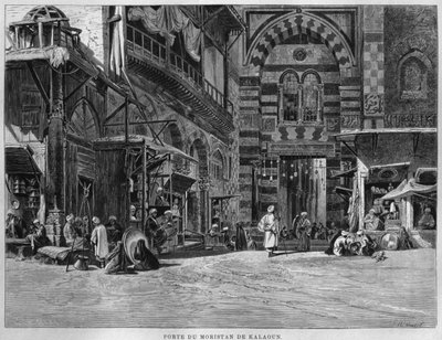 Puerta de Biwaristande Qalawim, de LEgypte, por Georg Moritz Ebers, 1881 de French School