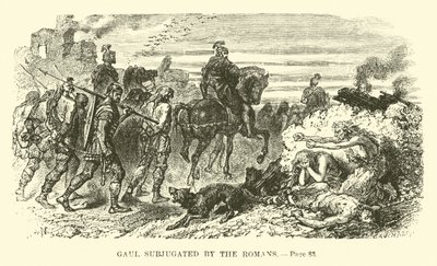 La Galia subyugada por los romanos de French School