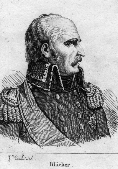 Gebhard Leberecht, Príncipe Blücher von Wahlstatt (1742-1819), mariscal prusiano. Grabado del siglo XIX. de French School