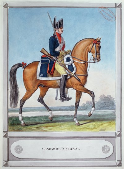 Gendarme montado a caballo, c. 1812 de French School