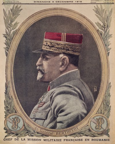 General Berthelot, jefe de la misión militar francesa en Rumanía, ilustración de portada de Le Petit Journal, suplemento ilustrado, 3 de diciembre de 1916 de French School