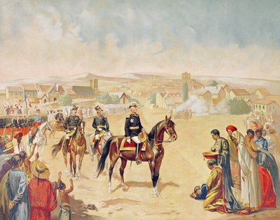 General Jacques Achille Duchesne (1837-1918) entrando en Tananarive, Madagascar, 1 de octubre de 1895 de French School