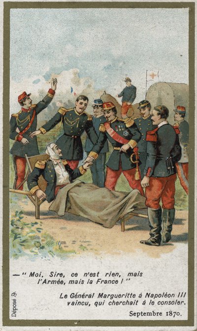 El general Jean Auguste Margueritte herido de muerte durante la Batalla de Sedan el 2 de septiembre de French School