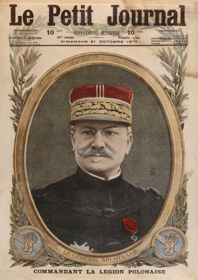General Louis Archinard, ilustración de portada de Le Petit Journal, suplemento ilustrado, 21 de octubre de 1917 de French School