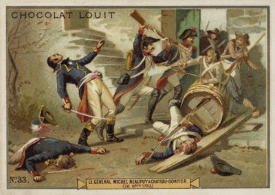 El General Michel de Beaupuy herido en Chateau-Gontier, Levantamiento de Vendée, Revolución Francesa, 26 de octubre de 1793 de French School
