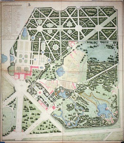 Plano general de los parques de los dos Palacios de Trianon, Versalles, principios del siglo XIX de French School