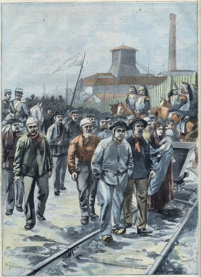 Huelga general de mineros en el norte de Francia, en "Le Petit Parisien" de French School