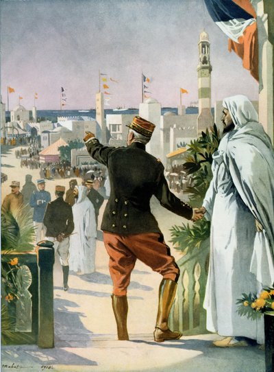 Vista general de la Exposición Franco-Marroquí en Casablanca, de Le Monde Illustré, 22 de abril de 1916 de French School