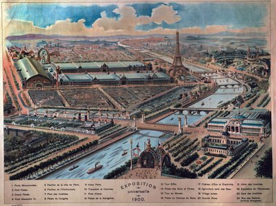 Vista general de la Exposición Universal de París. Grabado de 1900. Museo Carnavalet de French School