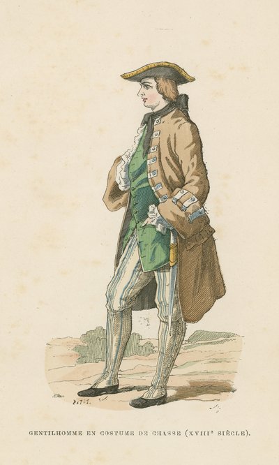 Caballero en traje de caza, siglo XVIII de French School