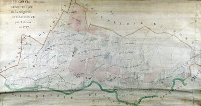 Mapa geométrico de la señoría de Hauterive por Labrune en 1787 de French School