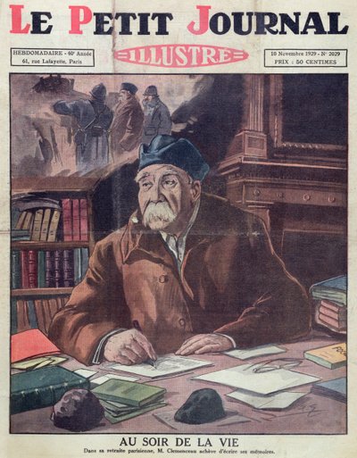 Georges Clemenceau (1841-1929) en la vejez, portada de Le Petit Journal 10 de noviembre de 1929 de French School
