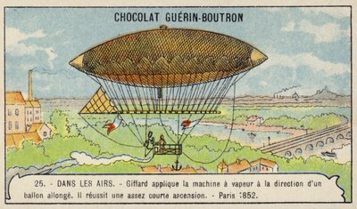 Dirigible a vapor de Giffard, París de French School